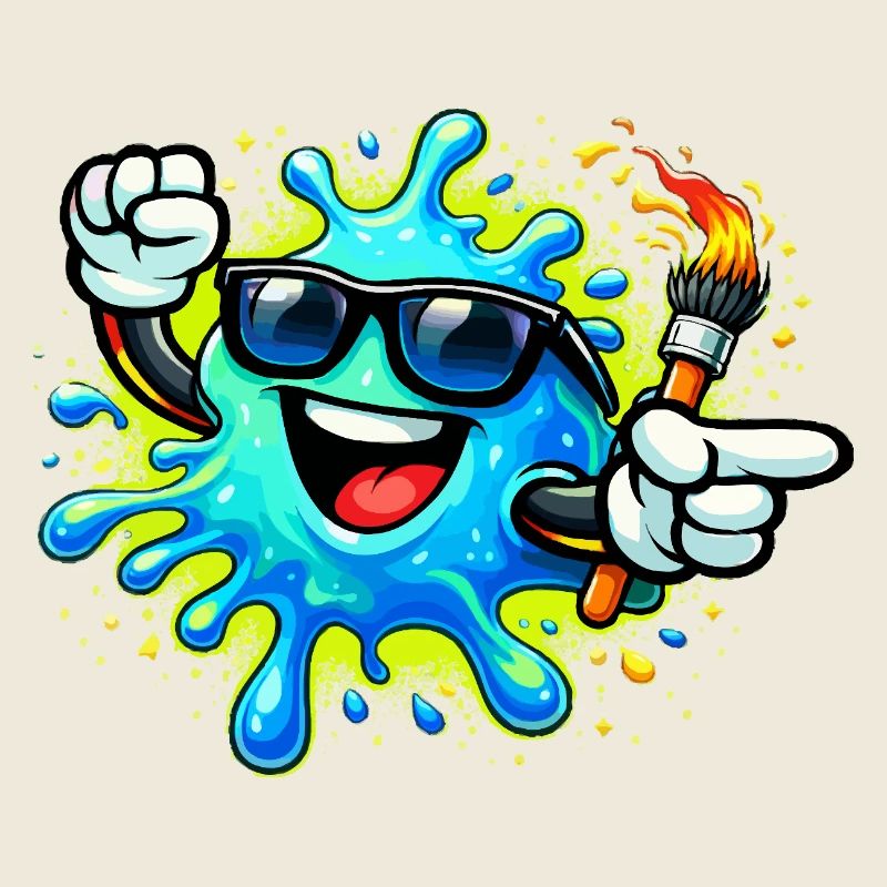 Fröhlicher Farbspritzer mit Sonnenbrille