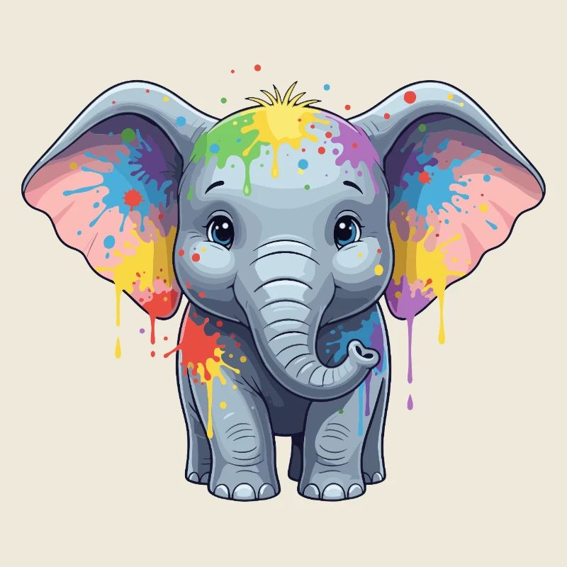 Bunter Elefanten-Splash