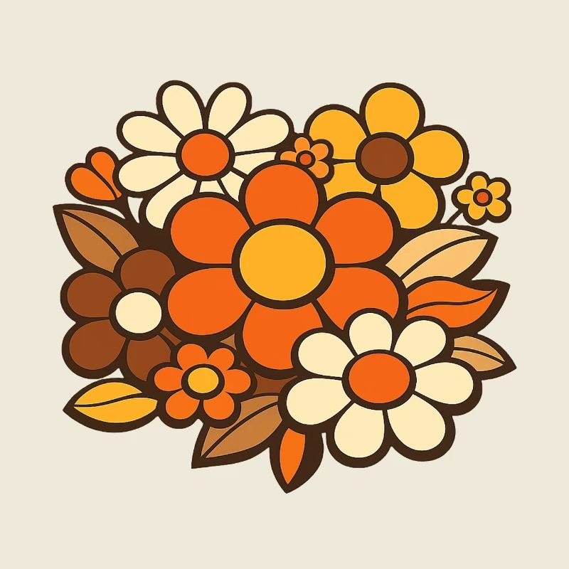Bouquet de fleurs rétro