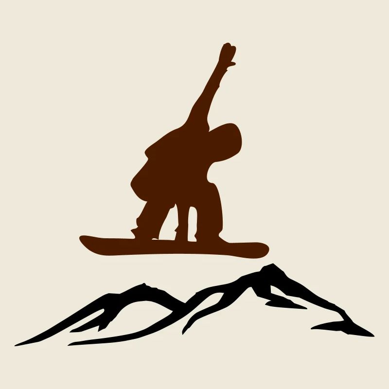Snowboarder über Berg