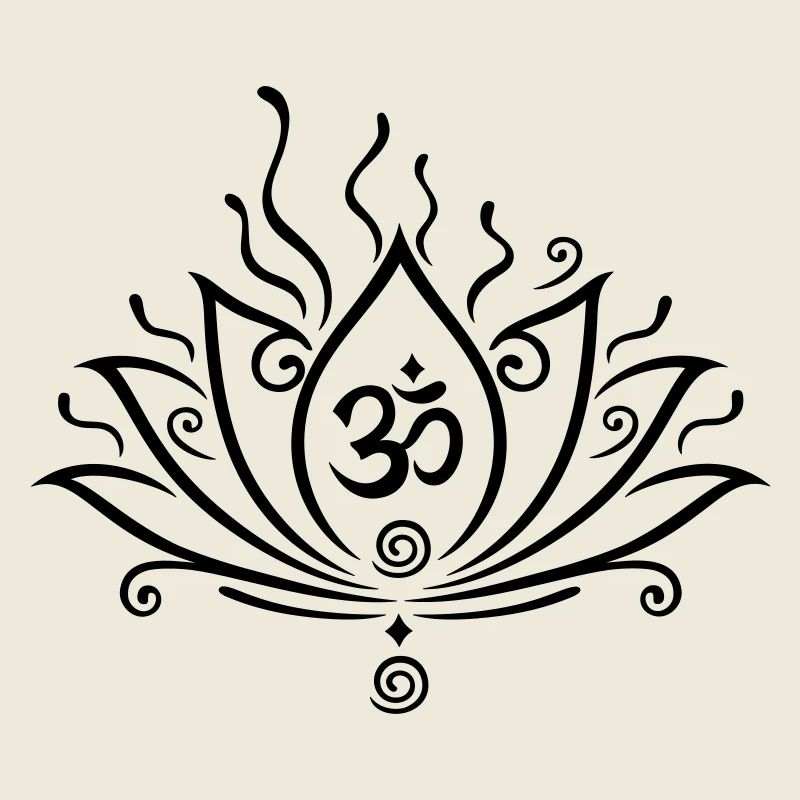 Fleur de lotus, yoga avec symbole de l'om