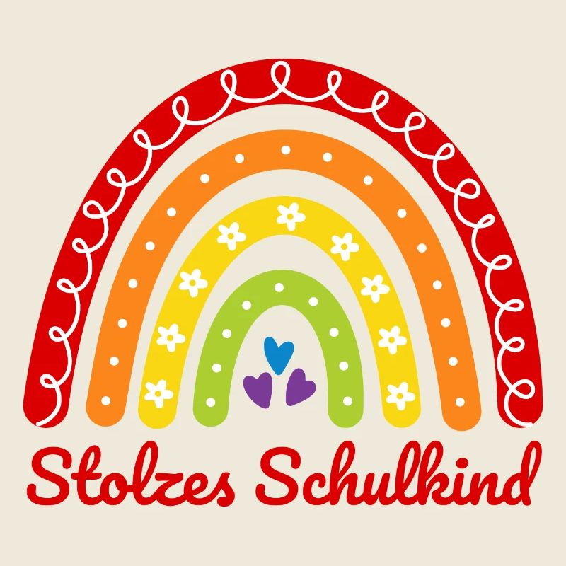 Stolzes Schulkind Boho Regenbogen bunt Einschulung