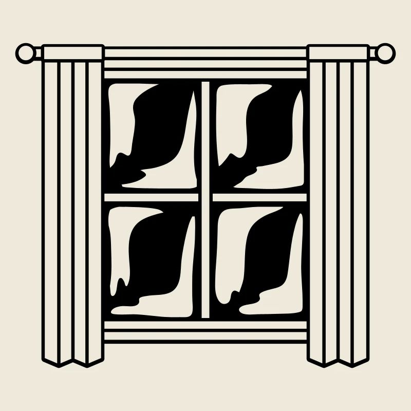 Nachts Fenster Holz Vorhang