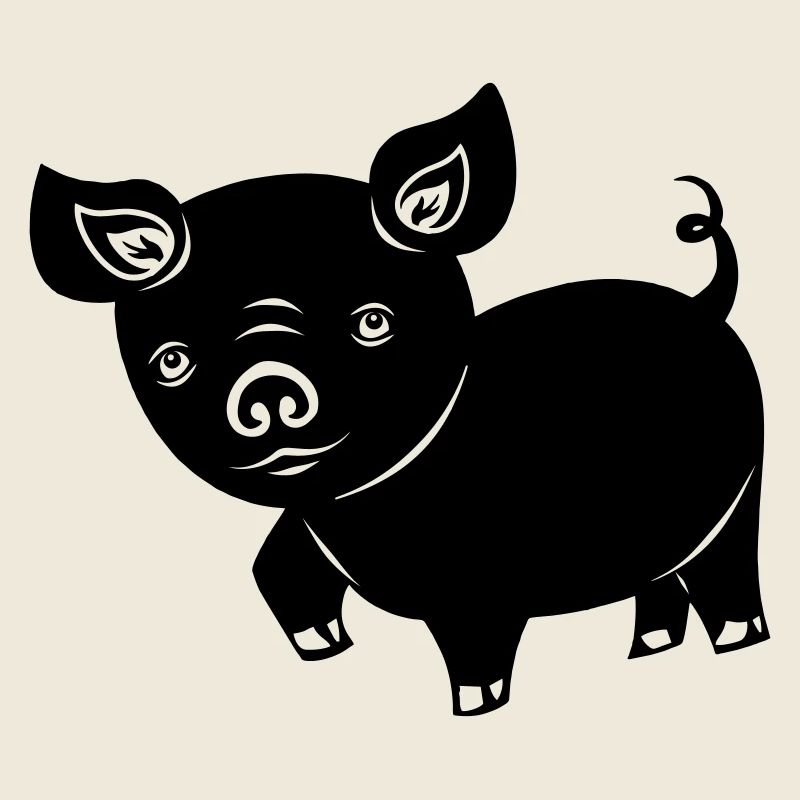 Pig piglet logo Shadow image
