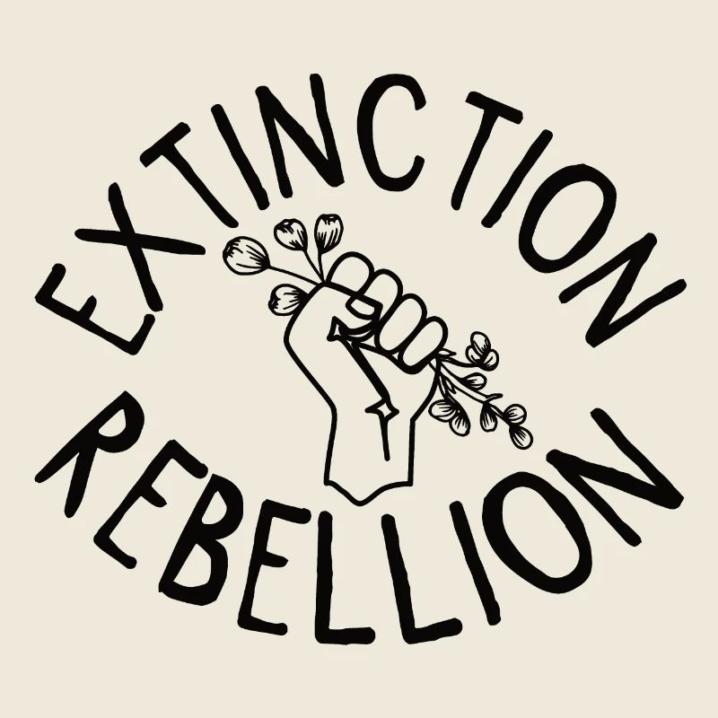 Extinction Rebellion Faust mit Knospe
