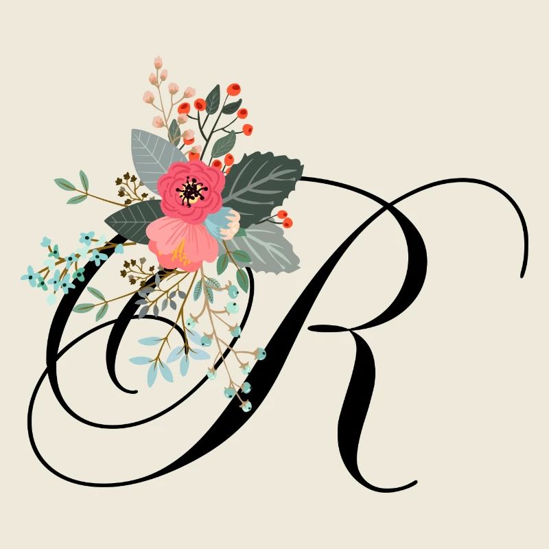 Lettre r fleuris