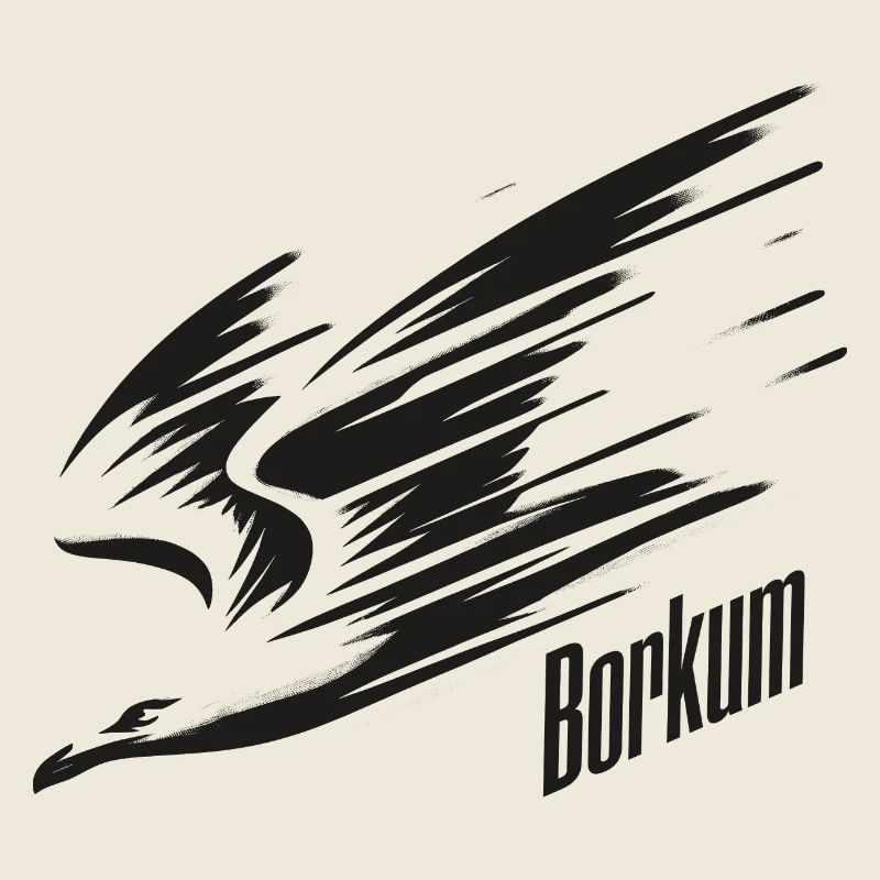 T-shirt de vacances Borkum Dive Low Flyer Seagull