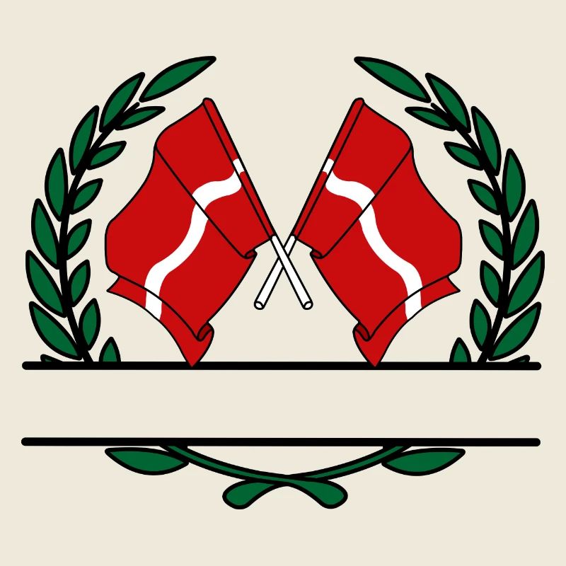 Fahnen Lettland Lorbeerkranz Banner