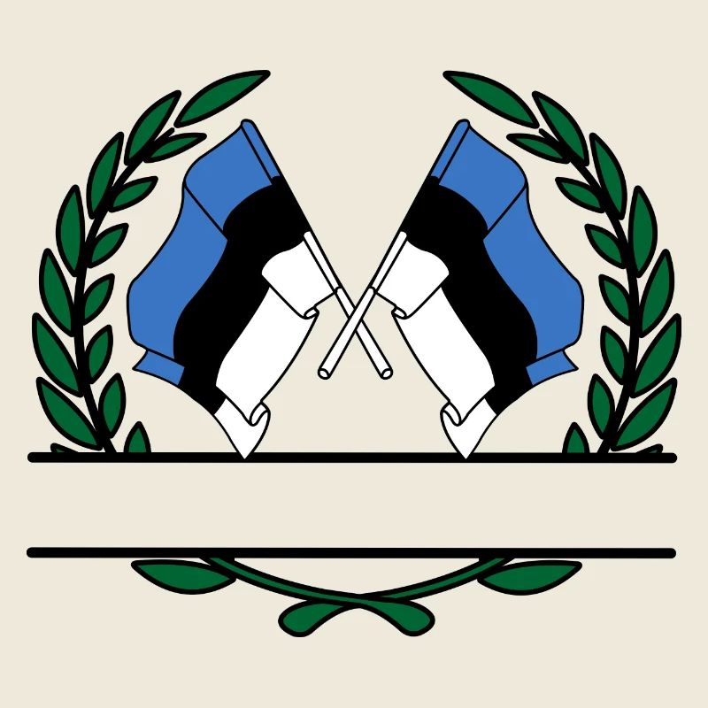 Drapeaux Estonie couronne de laurier bannière