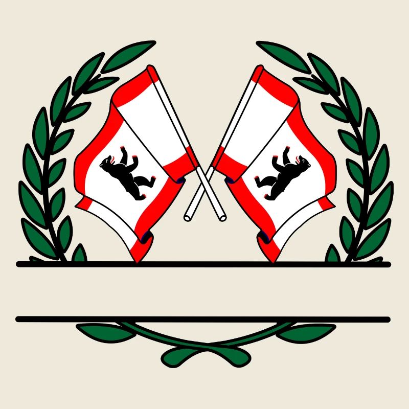 Fahnen Berlin Lorbeerkranz Banner