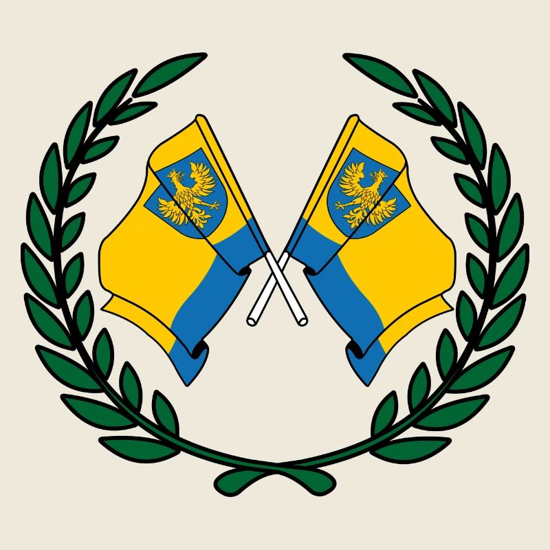 Drapeaux Opole couronne de laurier