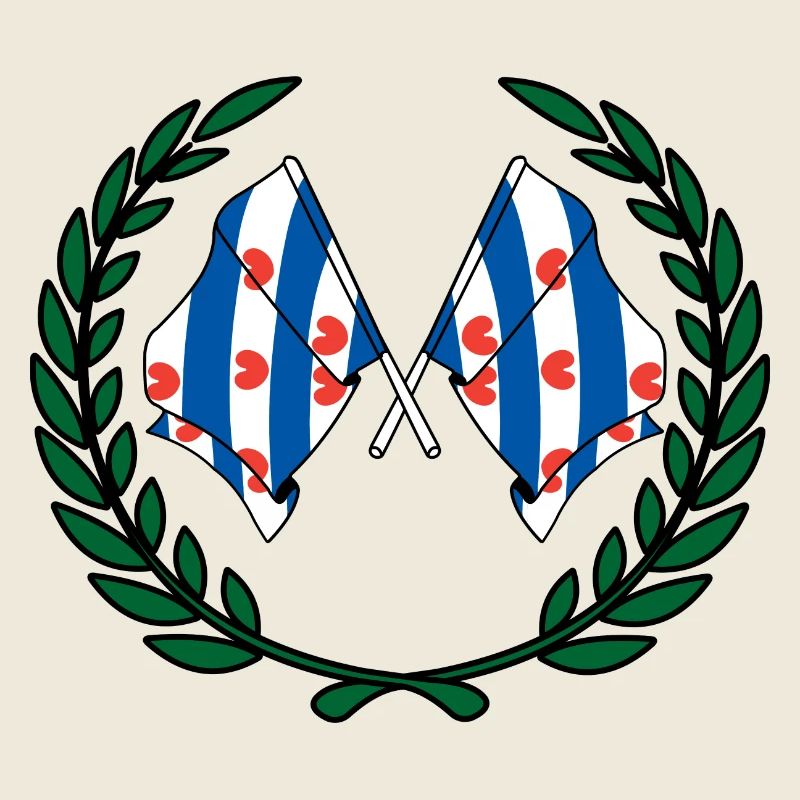Drapeaux de la province de Frise couronne de laurier