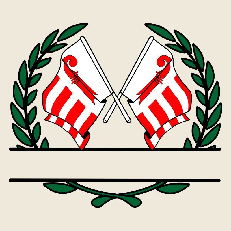 Drapeaux Jura Suisse couronne de laurier bannière