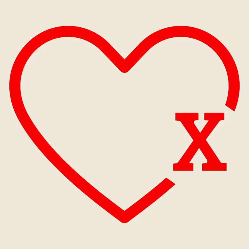 Letter X Red Heart