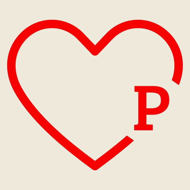 Buchstabe P Rotes Herz