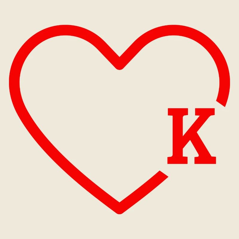 Letter K Red Heart