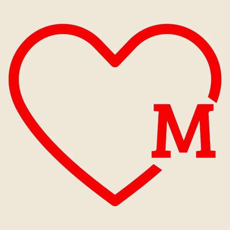letter M Red Heart