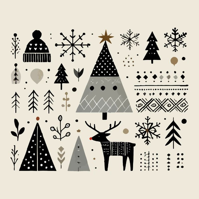 Éléments de Noël scandinaves avec renne