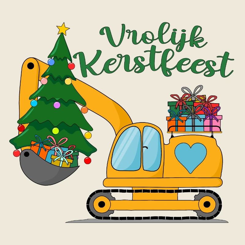 Graafmachine Vrolijk Kerstfeest in het geel
