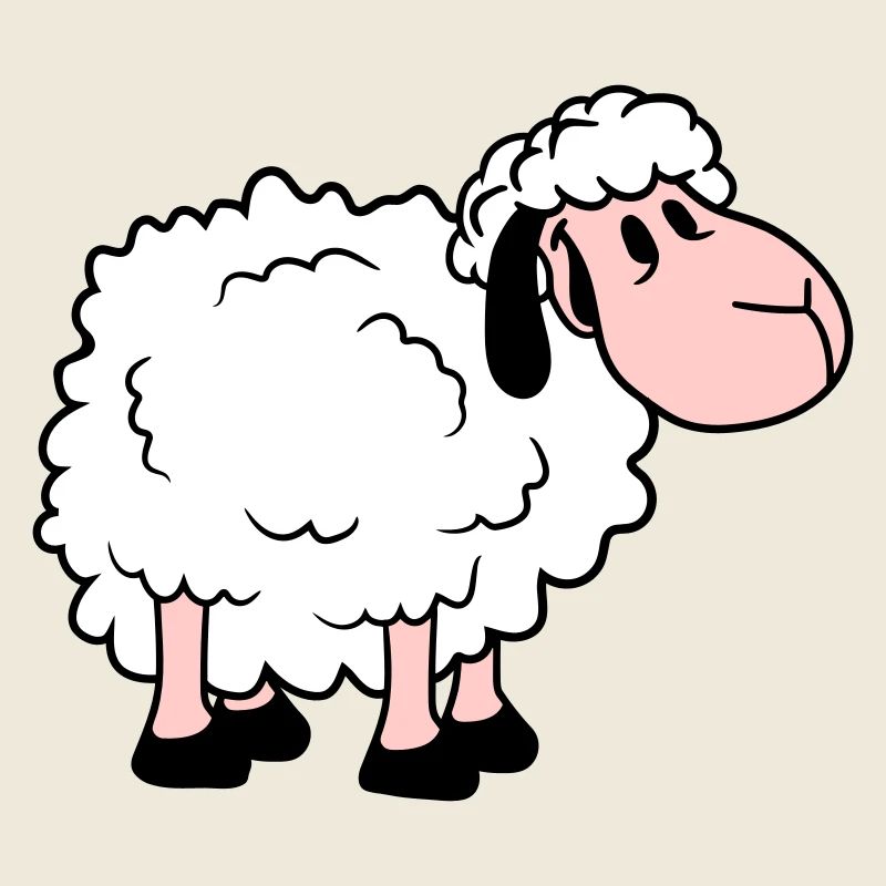 Schaf Baby Steht Süß Niedlich Lamm Kind Cool Comic