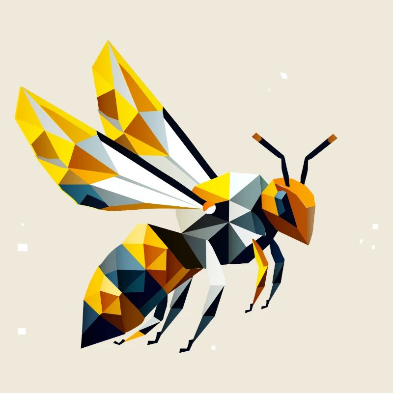 abeille géométrique, dans le style polygonal moderne