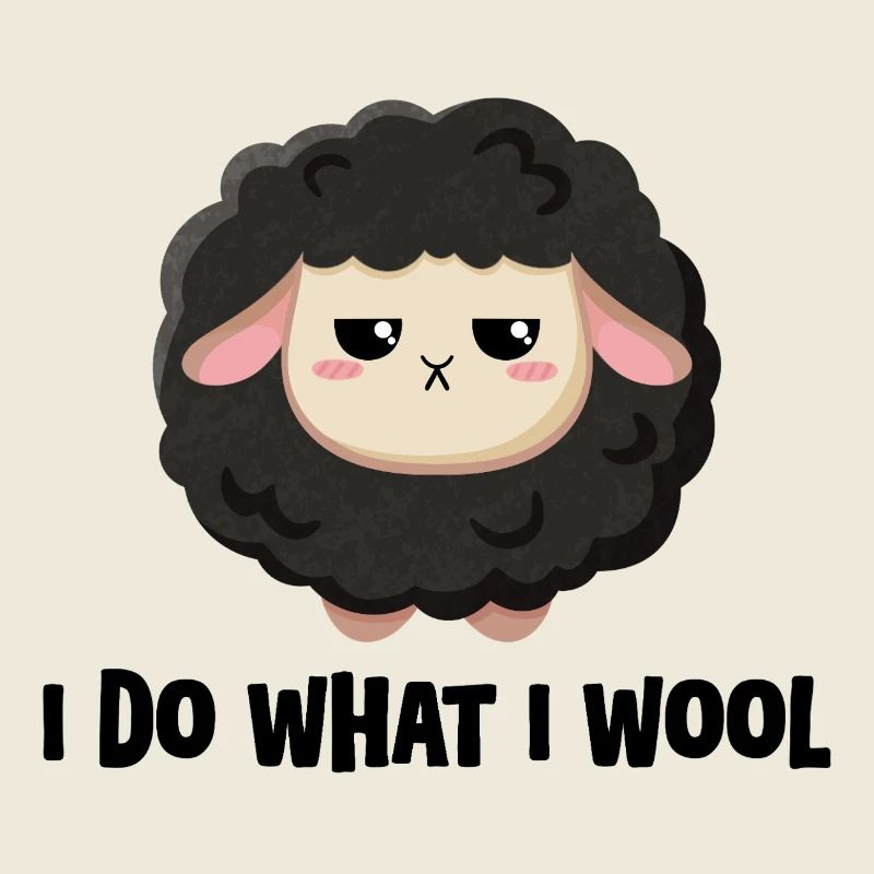 Mignon mouton noir avec dicton