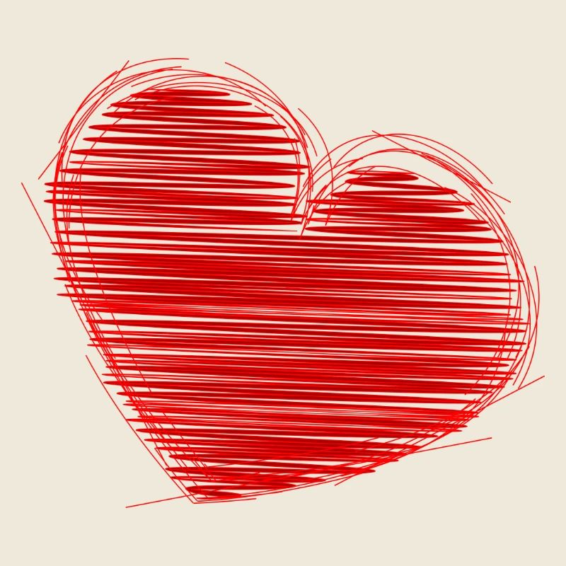 Cœur coloré à tracé art graphique