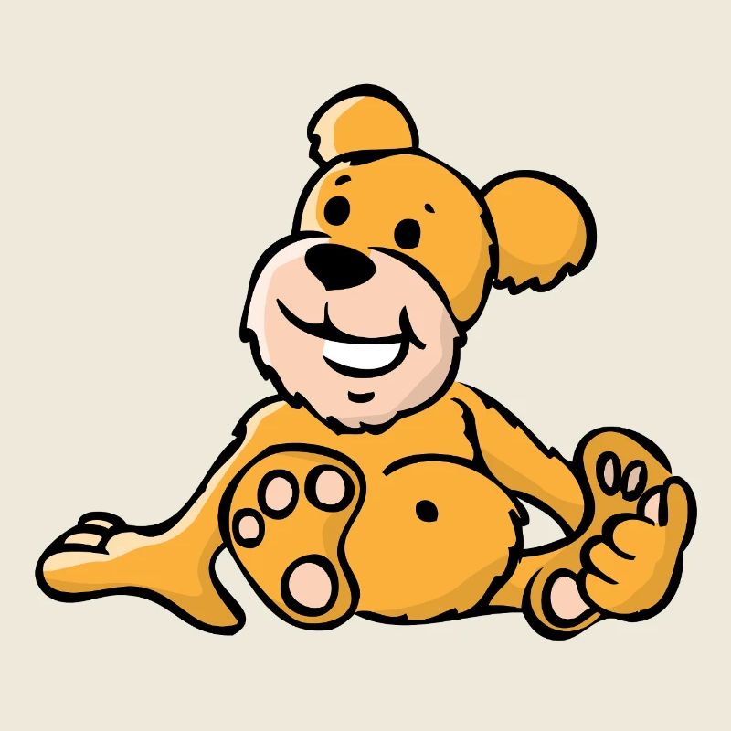 Fröhlicher Cartoon Bär sitzt