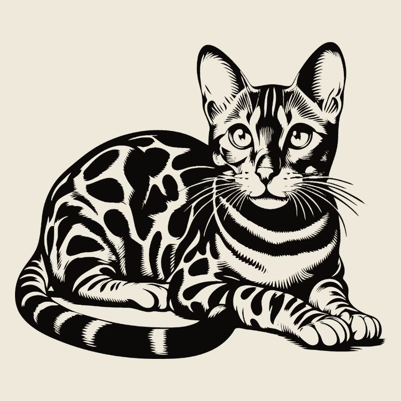 Conception de chat Bengal - sauvage, belle et unique