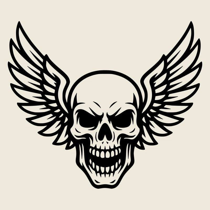 Crâne avec des ailes