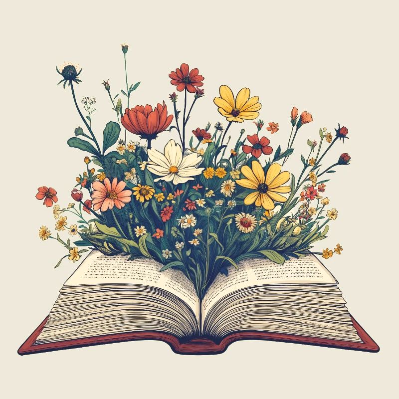 Buch mit Blumen
