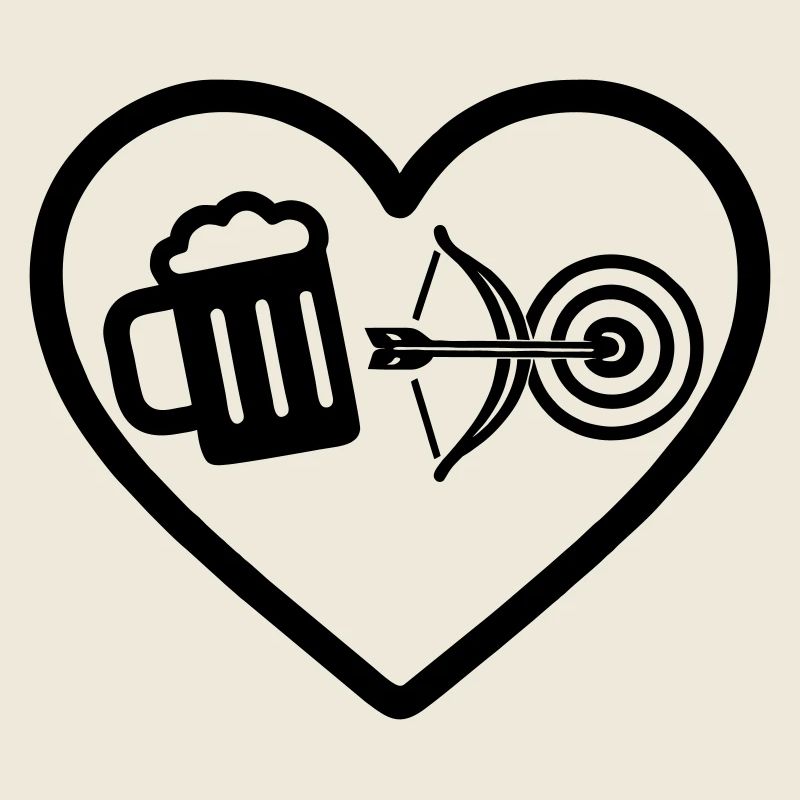 Heart Beer Bogenschießen Humor