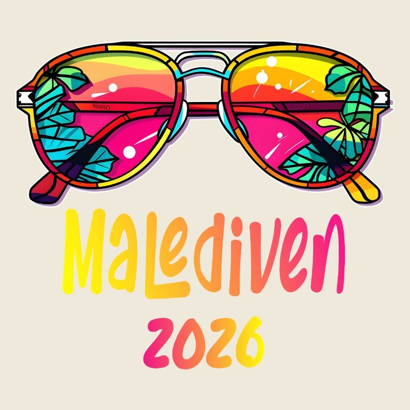 Malediven 2026 Neon Sonnenbrille