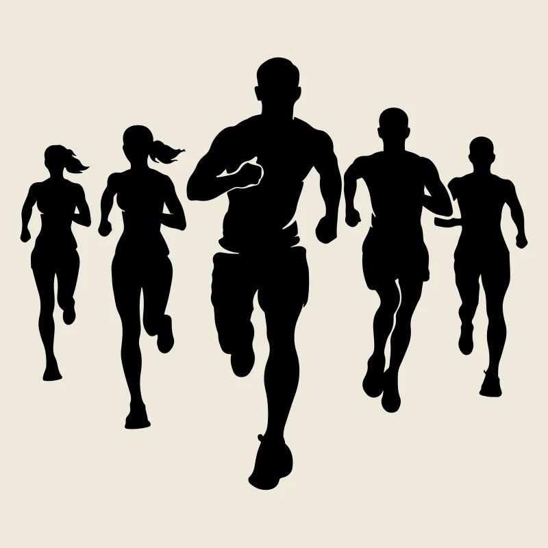 Marathon Runners Team Silhouette Marathon