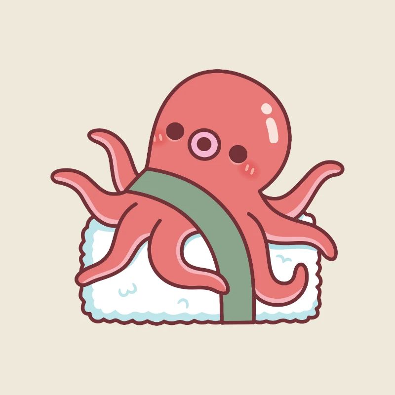 Sushi pieuvre mignon, drôle