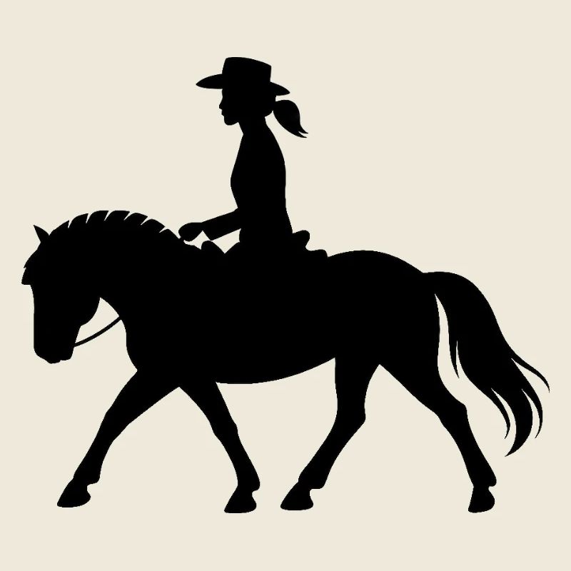 Silhouette du cavalier dans le style occidental