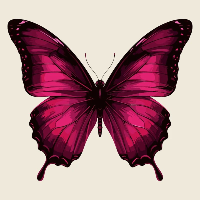 Magenta Butterfly on Black