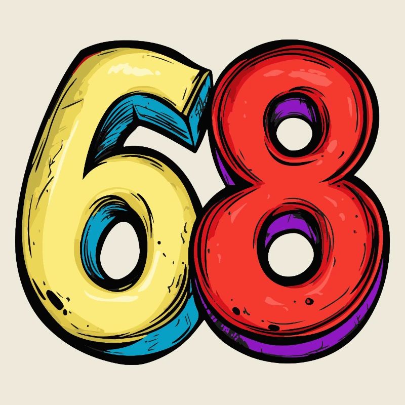 68 chiffres colorés