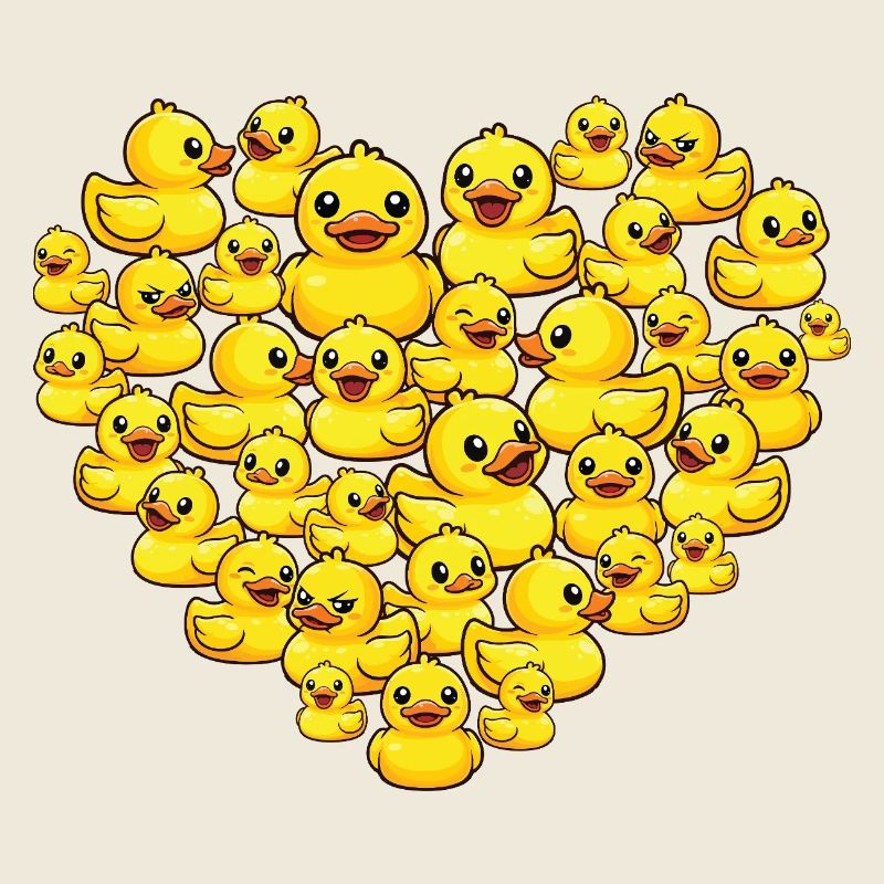 Rubber Duck Heart Duck Lover Duckie Art