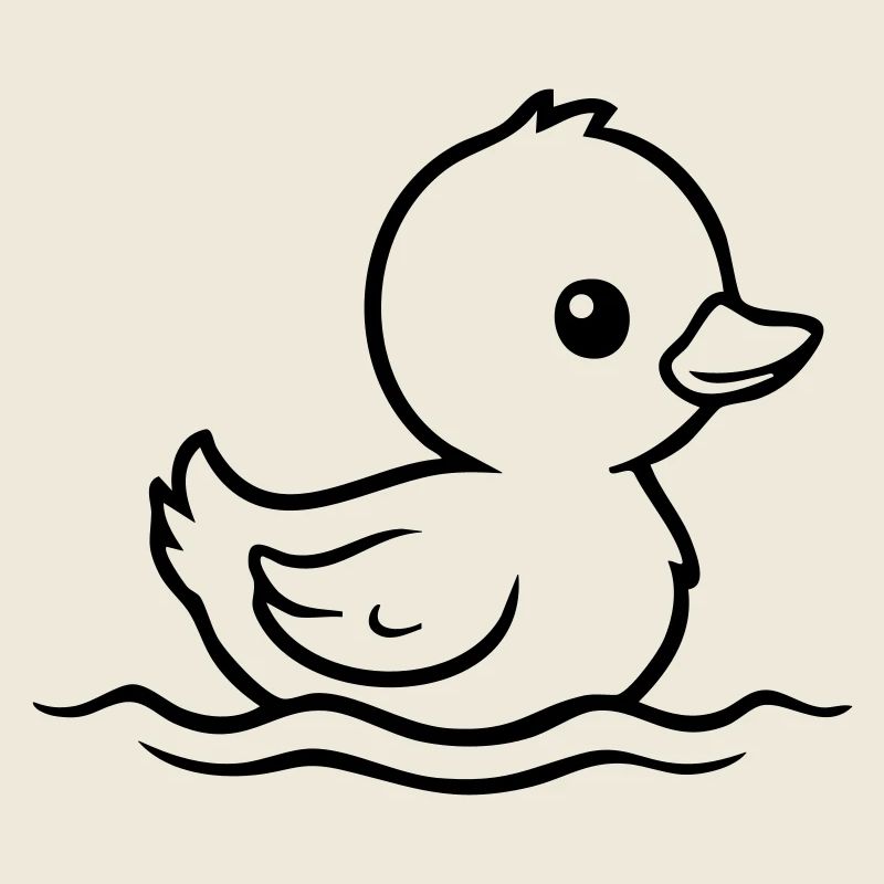 Nage de bébé canard – Noir et Blanc