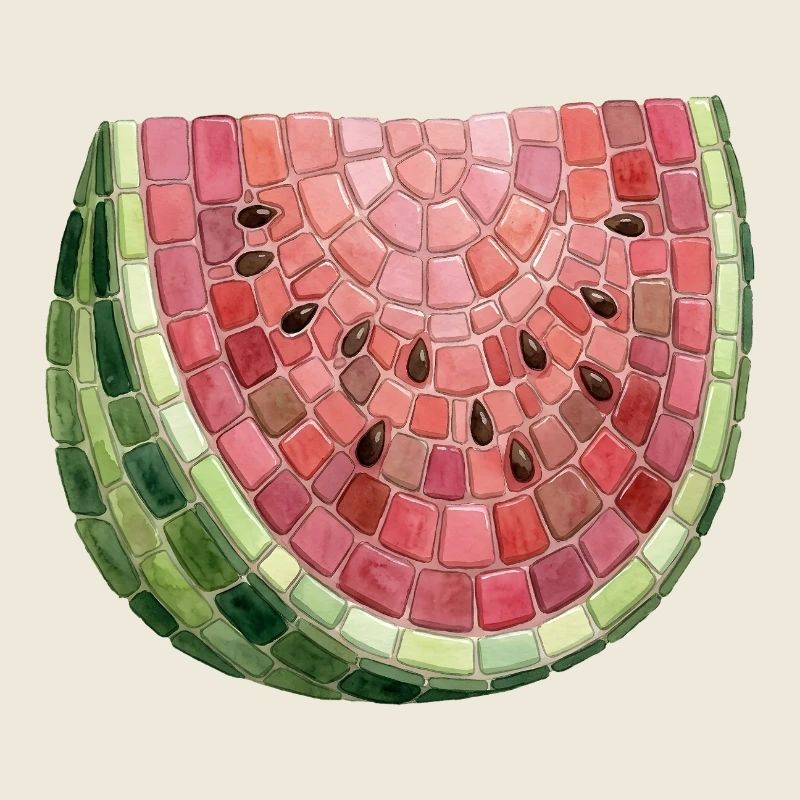 Mosaïque de pastèque - Cadeau d’art d’été