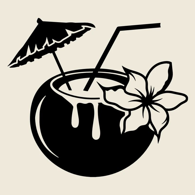 Un cocktail de lait de coco avec des fleurs