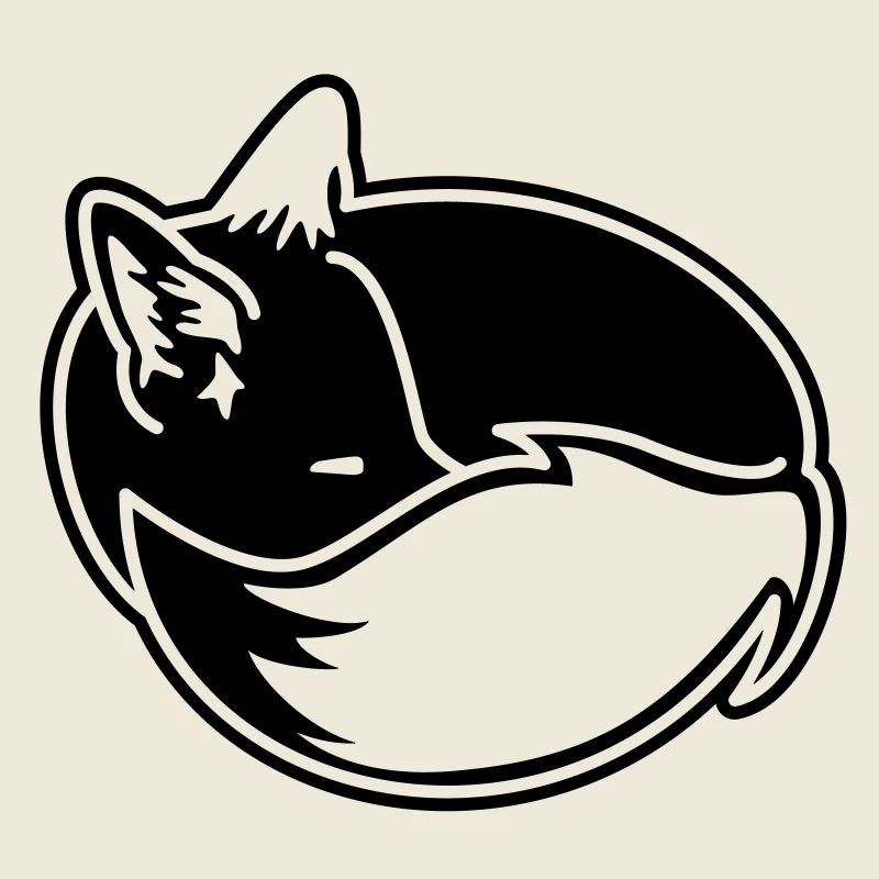 Fuchs eingekuschelt – Kawaii Fox Cartoon Design