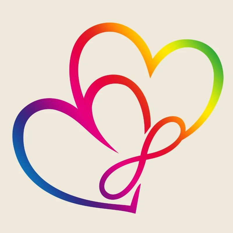 Zwei Herzen Regenbogen Infinity Love CSD LGBT