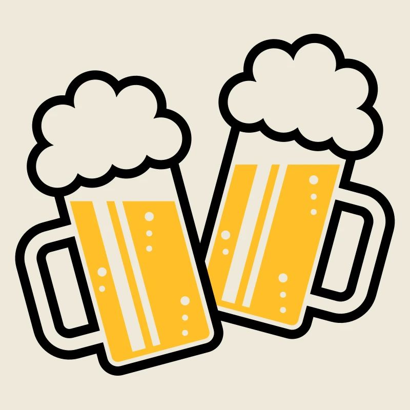 2 chopes de bière grillées, santé ! (chope de bière / 2C)
