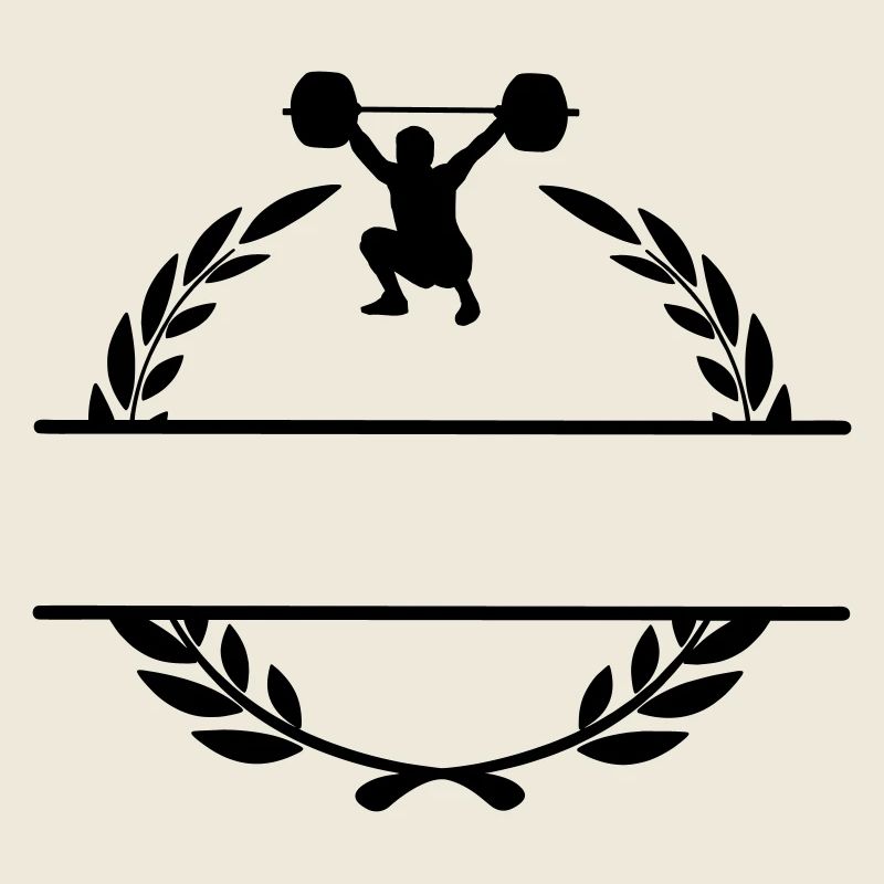 Weight lifter in laurel wreath