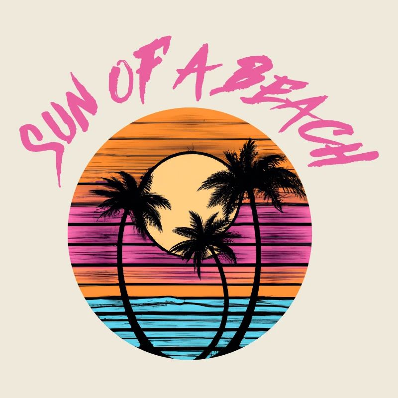 Soleil d’une plage Art | Décor rétro de coucher de soleil estival