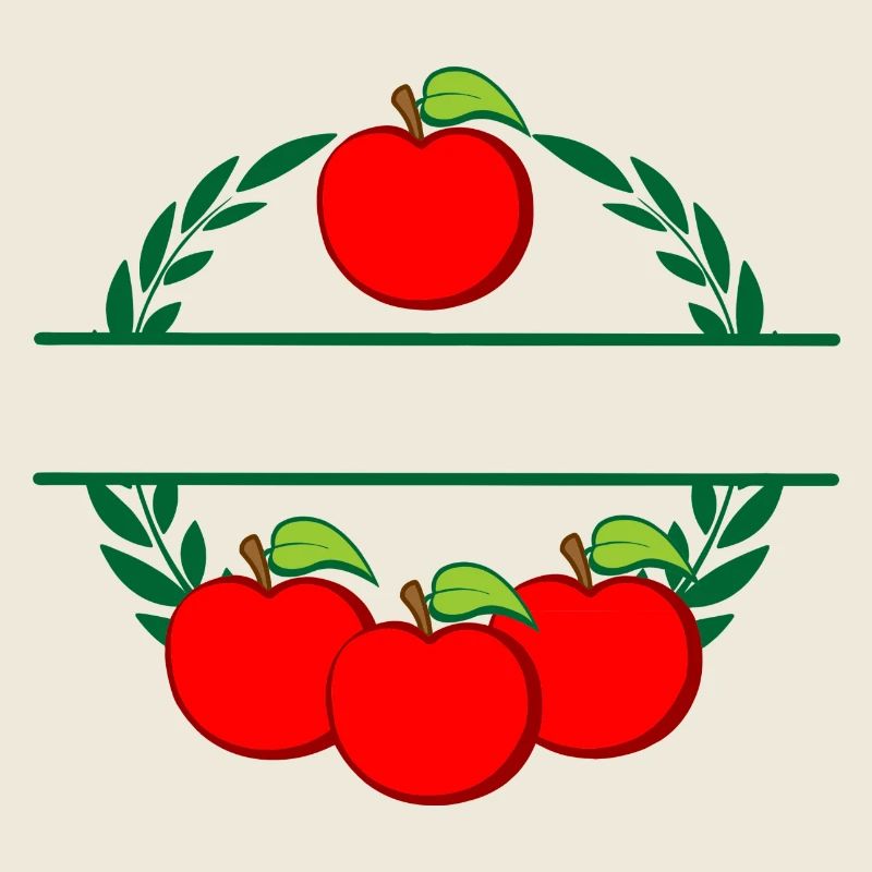 Äpfel im Lorbeerkranz rote Äpfel