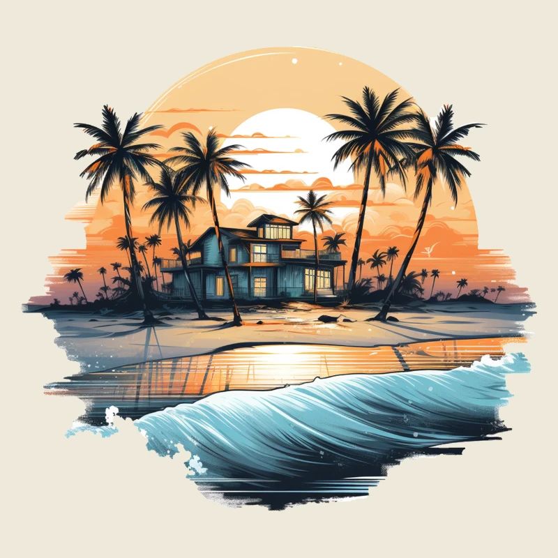 Vibrations de l’océan, vibrations de la plage, coucher de soleil sur la plage, oce