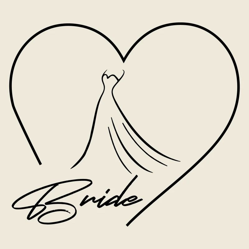 Team Bride! Herz & Brautkleid, personalisierbar